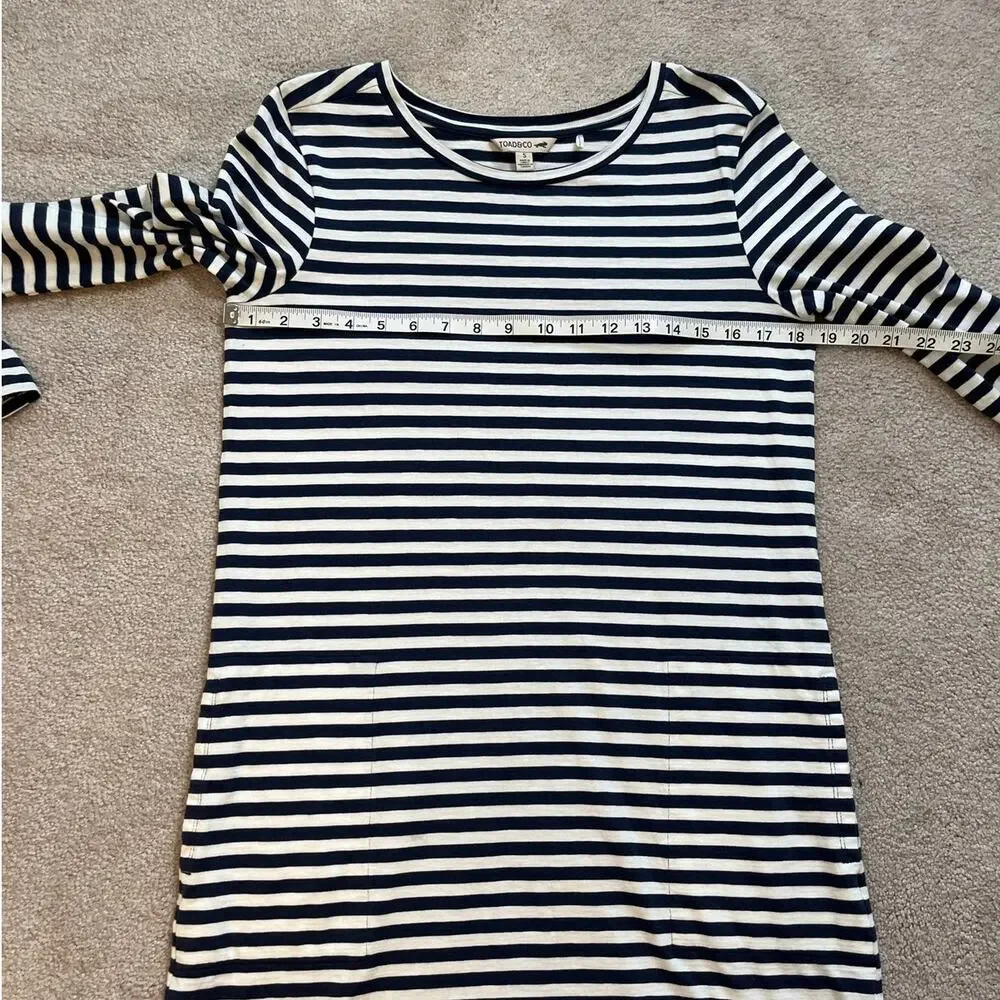 Toad & Co Windmere II Long Sleeve Dress Striped Size S Tencel Organic Cotton - Picture 6 of 7